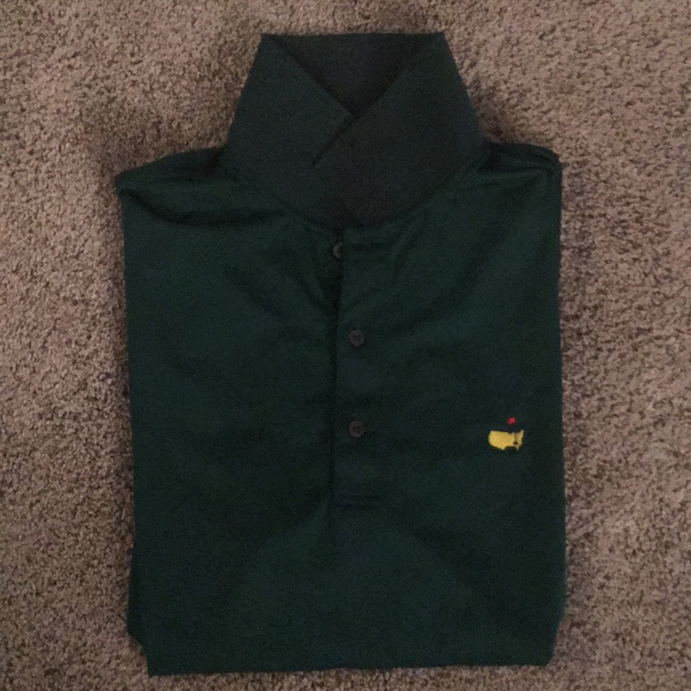 Masters Green L Polo with Yellow Logo